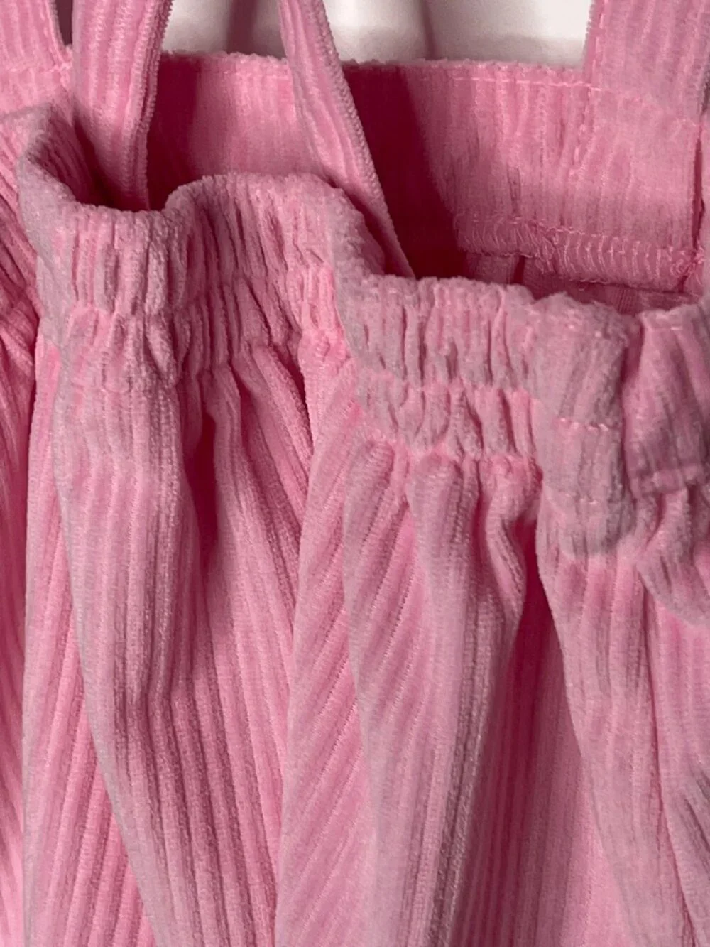 Wonder Nation Girls 5T Pink Corduroy Jumper Dress Ruffle Strap Button Front